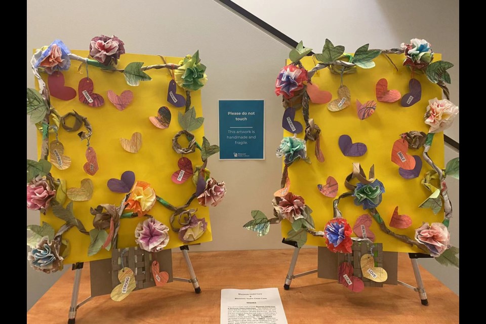 An exhibition is being held at Richmond Public Library this month to celebrate Child Care Month. The art is a teamwork of both Blossom Child Care and Blossom Years Child Care. 