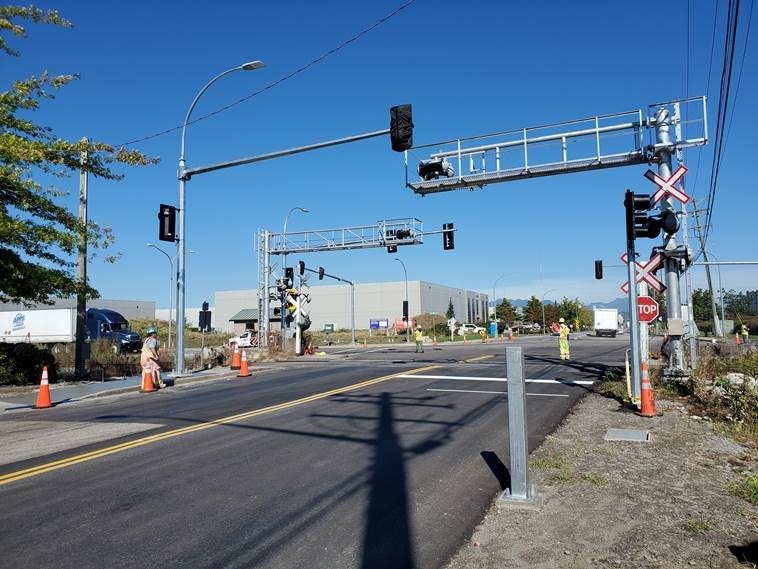 These new signals at Nelson and Blundell roads were activated on Wednesday. Photo submitted