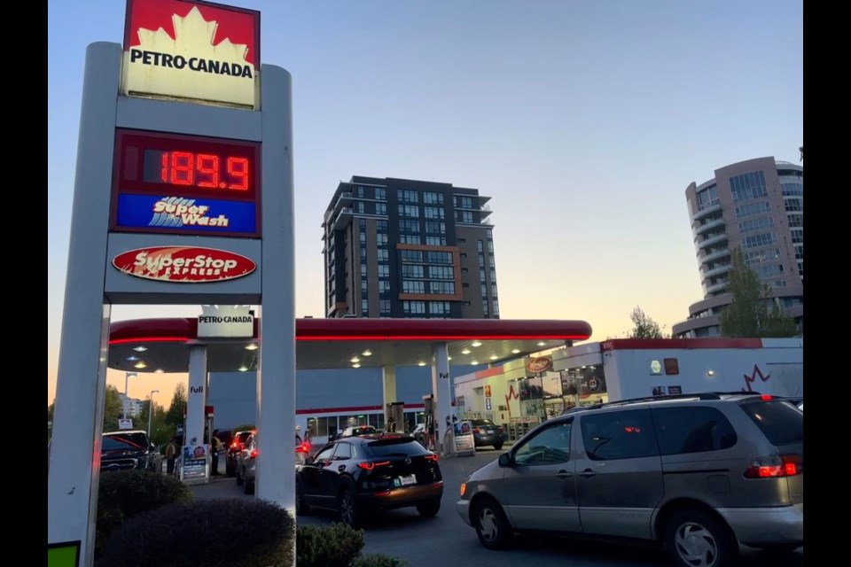 The lineup at Petro-Canada in Richmond took a half an hour for one Vancouver resident.