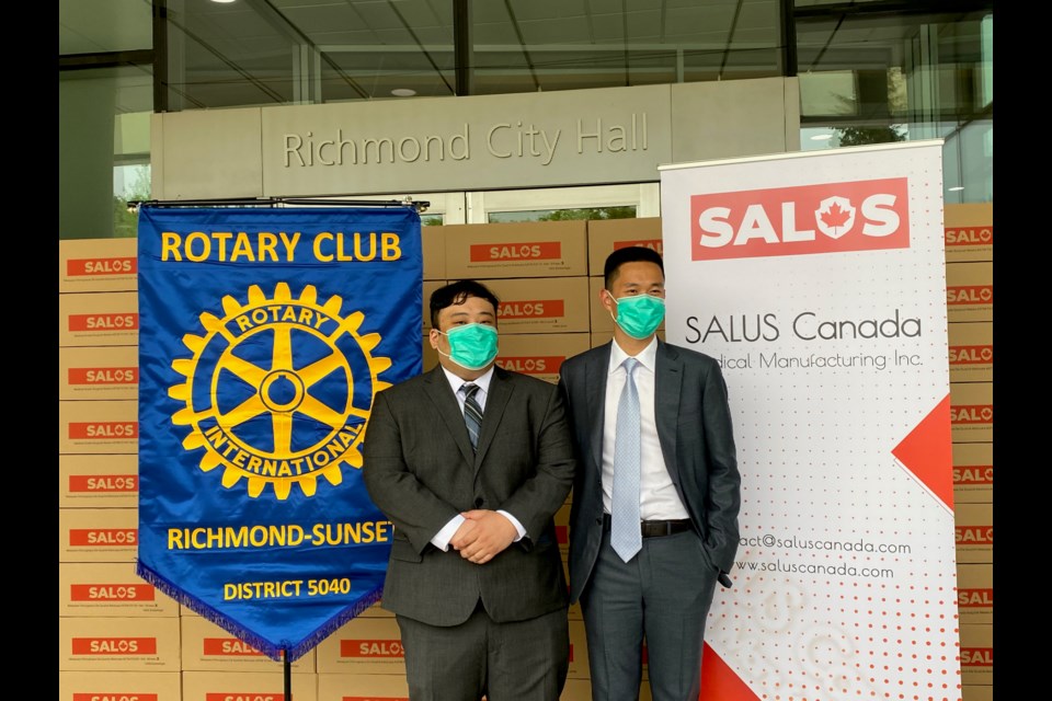 The City of Richmond received a donation of 100,000 face masks from a local manufacturing company. 