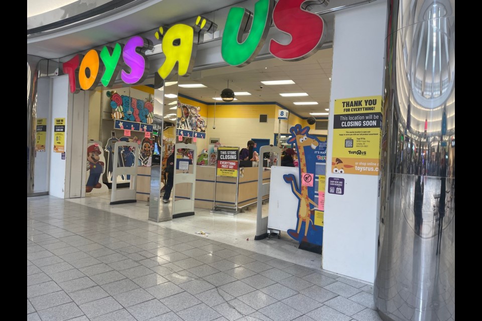 The Richmond location of Toys R Us in Lansdowne Shopping Centre is closing.