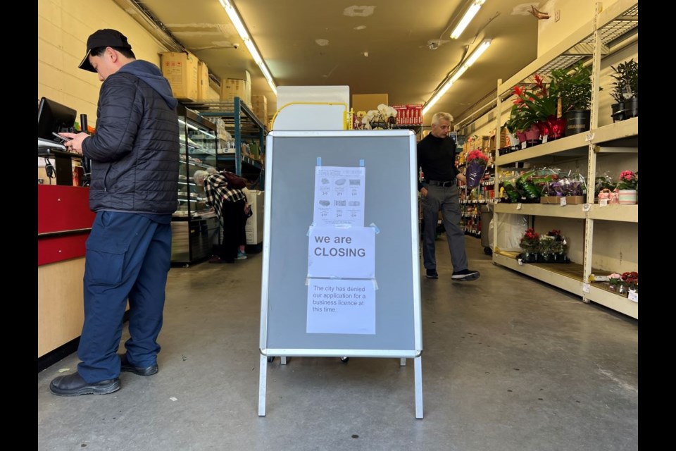 Super Grocer & Pharmacy's pop up store on Moncton Street is being shut down after its business licence application was denied.
