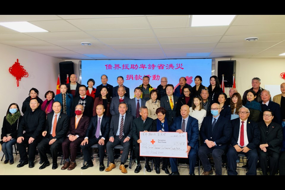 A cheque in the amount of $67,128 has been presented to the Canadian red cross last Friday,. 