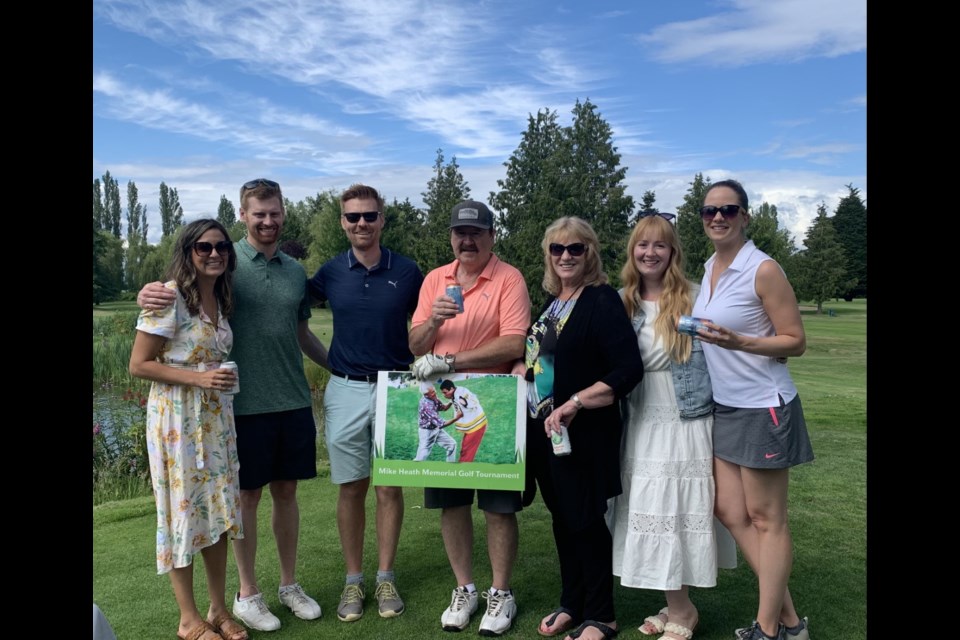 Family and friends of Mike Heath at the first ever memorial golf tournament in his name