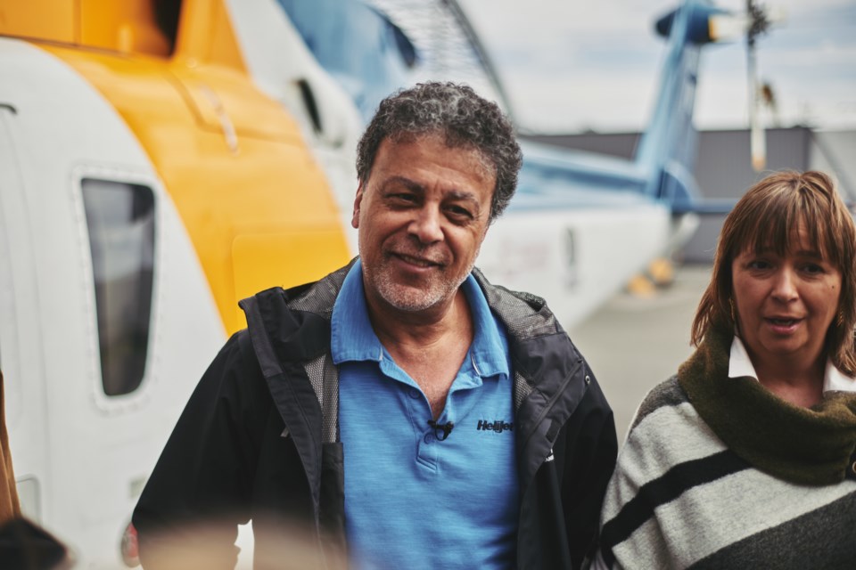 Helijet International President Danny Sitnam arrives in Ukraine to oversee the helicopter handover.