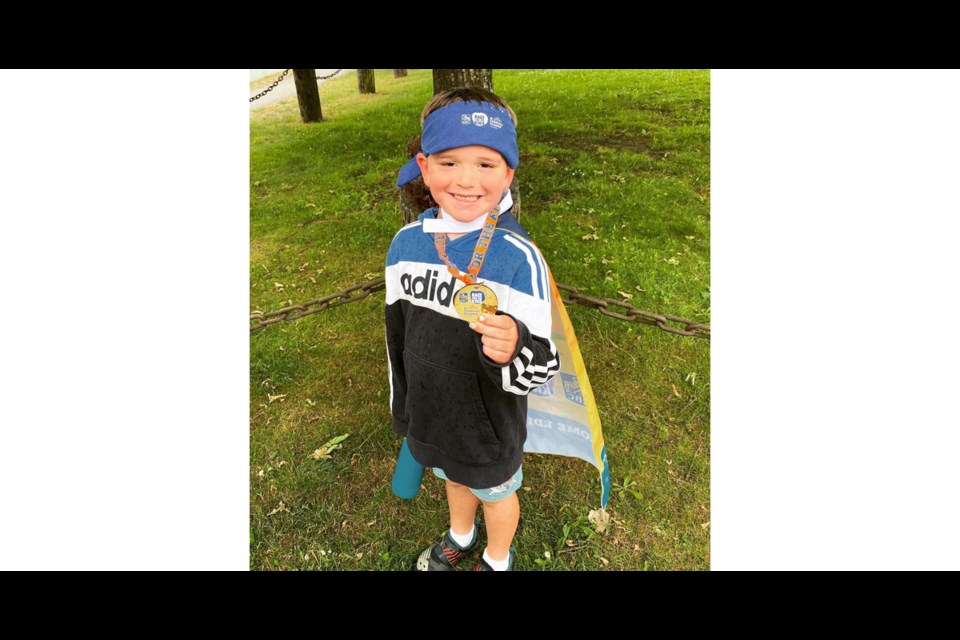 Lincoln Mihic, who just turned six, ran two kilometres and raised more than $2,000 for BC Children's Hospital