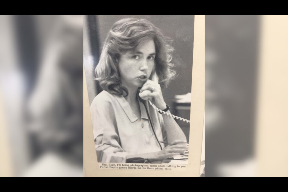Eve Edmonds is taking a break from journalism. This shot from 1989 was taken during her first job as a reporter in Medicine Hat