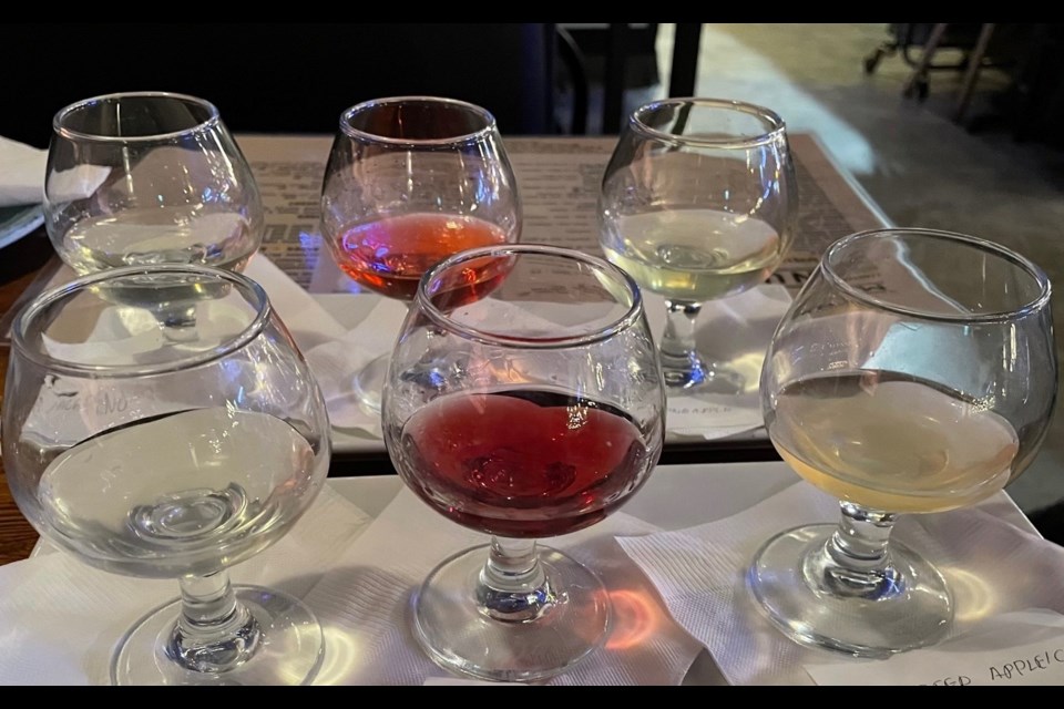 Infused tequila sampler flights.  Tony enjoyed the pineapple and roasted apple and chilli infused tequila