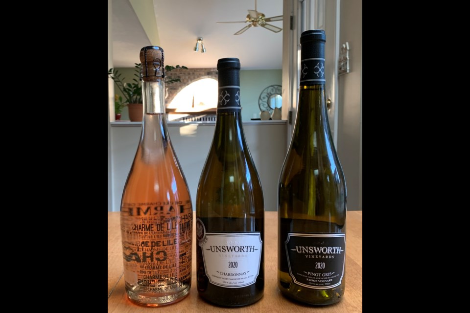 Unsworth Charme de L’ile Rosé, Chardonnay, and Pinot Gris, three Cowichan Valley wines you must try! 