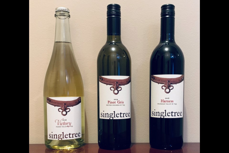 Singletree Victory, Pinot Gris, and Harvest are available at the Fraser Valley winery and Save-On VQA wine stores.