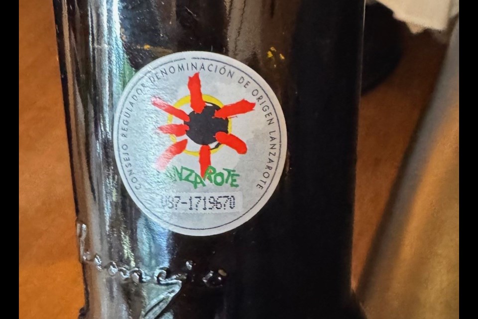 Bodega Los Bermejos 2023 Lanzorote Malvasia Volcanica, a wine from one of the Canary Islands.