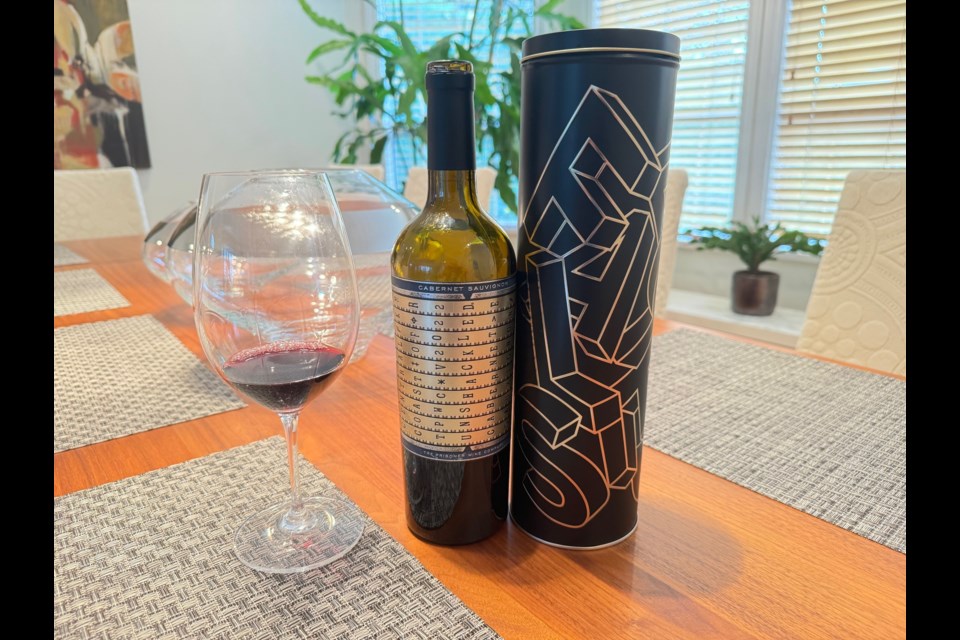 During the holiday season, when you purchase a bottle of Prisoner Wine Company 2022 Unshackled, you get a complementary cylindrical tin designed by Canadian street artist Ben Johnston