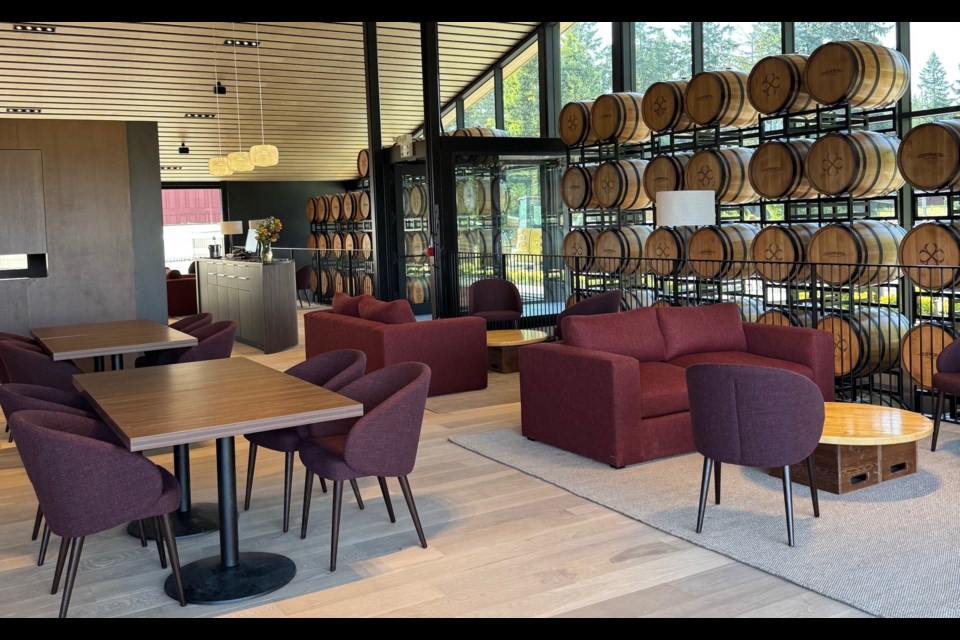 Unsworth Vineyards and its newly built winery and hospitality/tasting area in the Cowichan Valley.