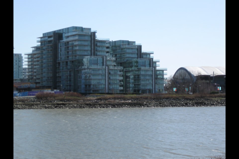 View of River Green condos east of the Olympic Oval, March 20, 2021