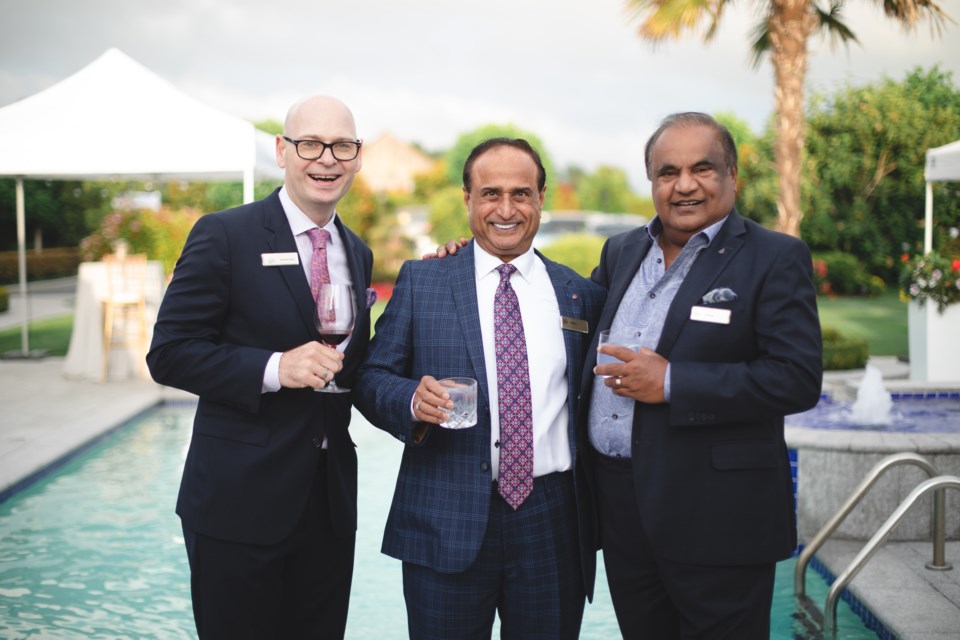 (from left to right) Malcolm Berry – BC Children's Hospital Foundation – President and CEO, Entrepreneur Manjit Lit and Peter Raju. 