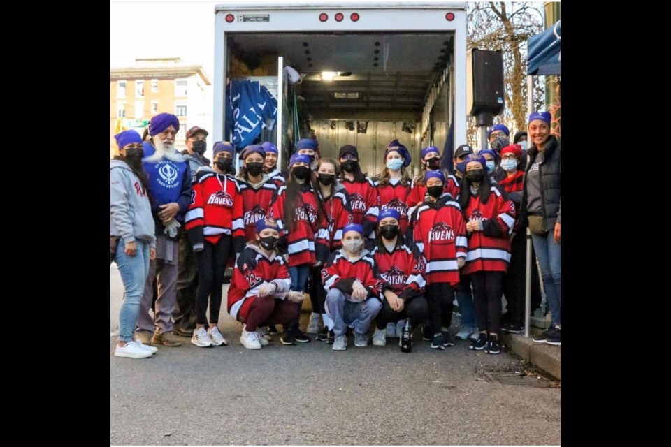 The Richmond Ravens hockey club members have been helping in the Downtown Eastside and with charitable projects in Richmond