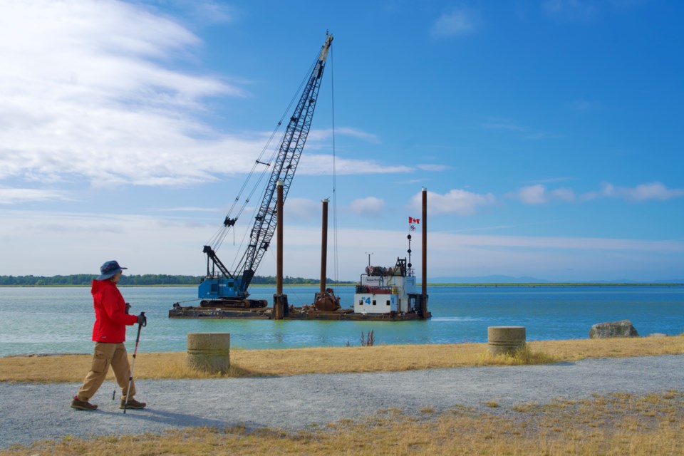 The dredger just off of Garry Point Park.