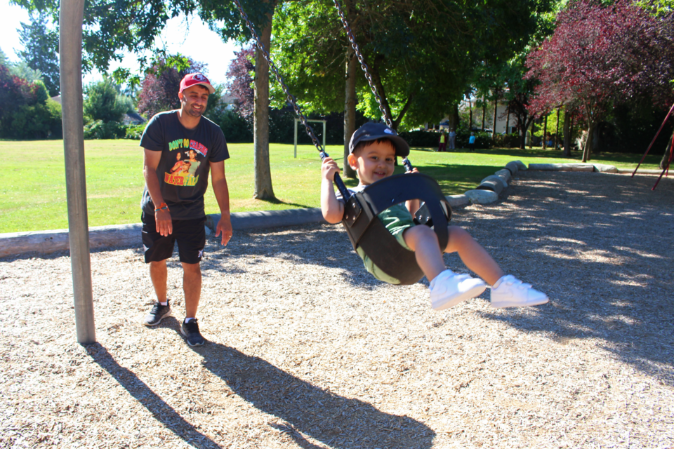 Toddler swings are one of Max Dhillon's favourite playgroud features.