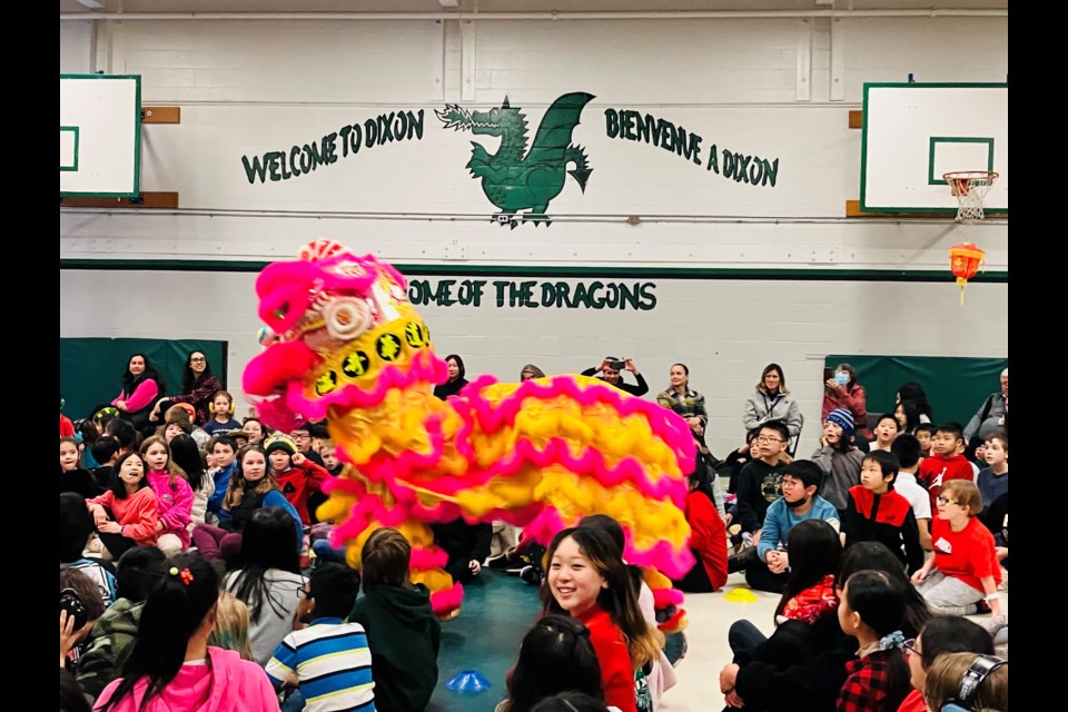Students at A.B. Dixon elementary celebrated Lunar New Year on Friday.