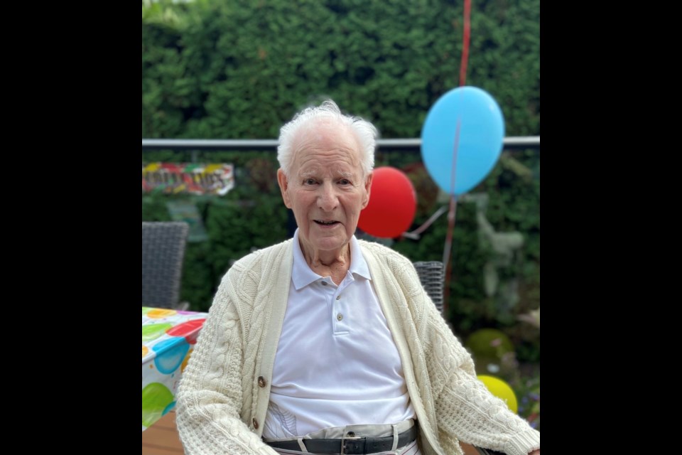 Richmond resident Doug Milton on his 100th birthday.