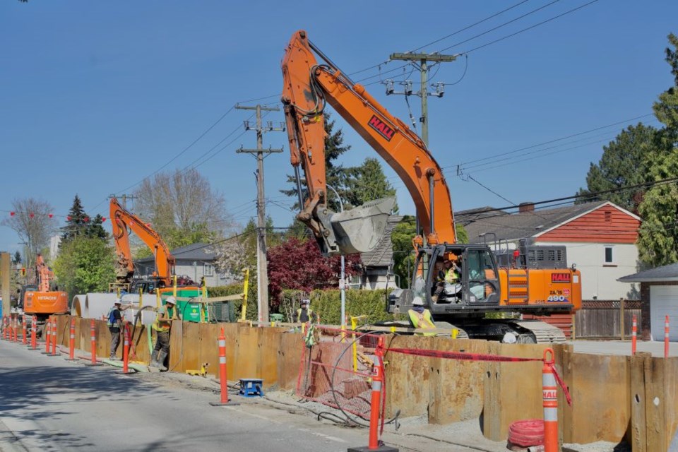 Metro Vancouver has been working on twinning the Gilbert Road sewer line to accommodate growth in the city.