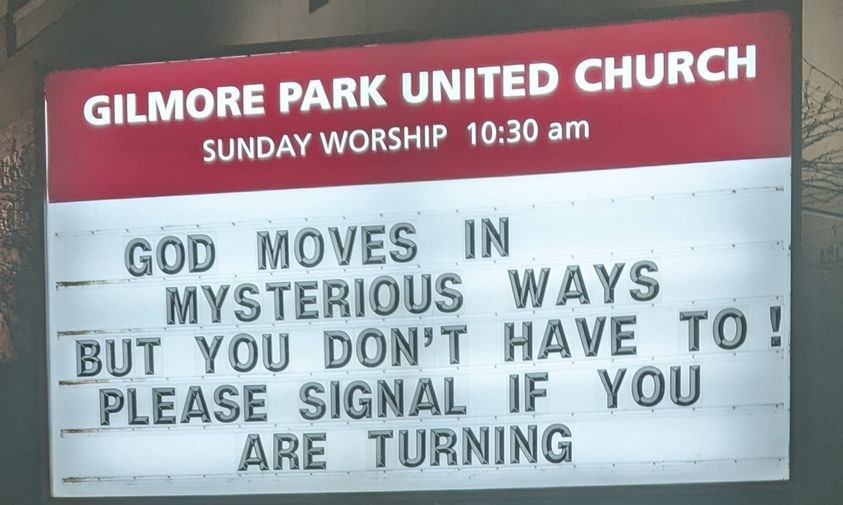 Gilmore Park United Church sign