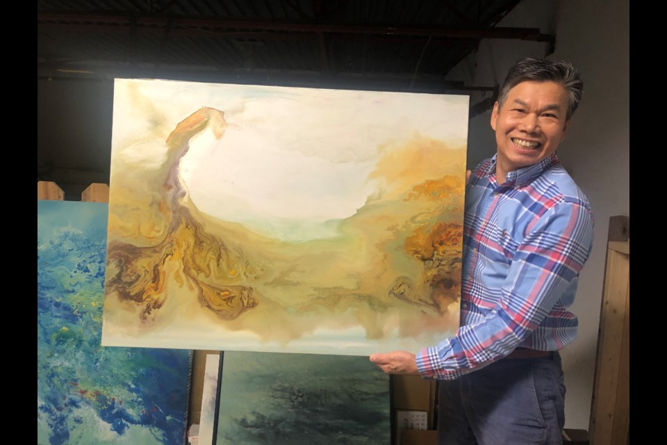 Richmondite John Lin will be painting artwork in front of the camera at the virtual festival. 