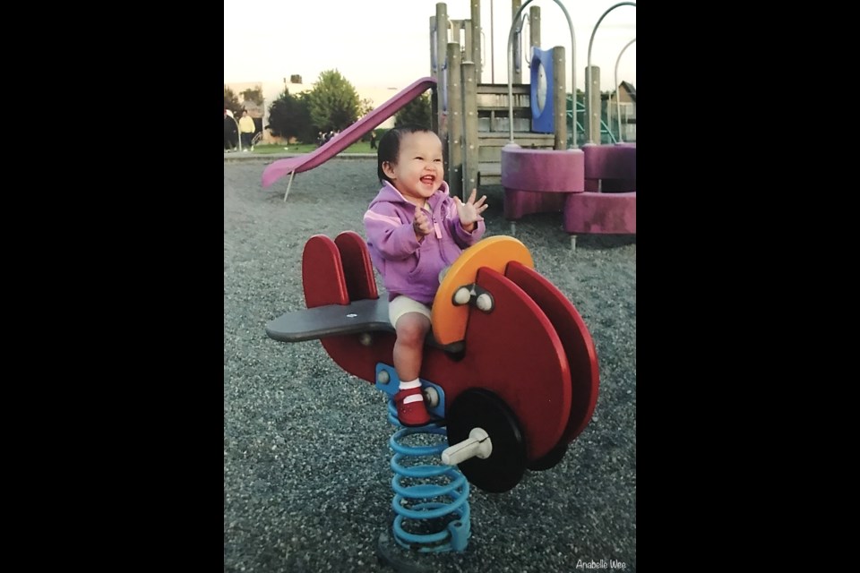 Anabelle Wee's daughter photographed at Odlinwood Park in 2006.