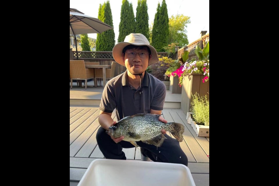 Jason Ren with his 17-inch black crappie. 