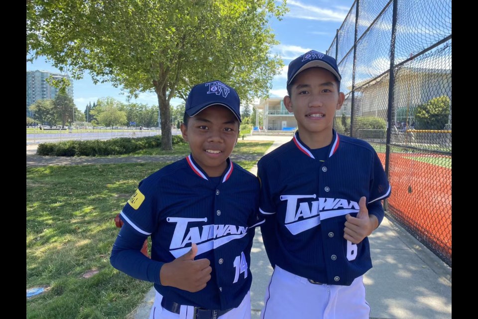 Hao Lin(left) and Jing Chen(right) are excited to be in Richmond to play with local baseball players. 