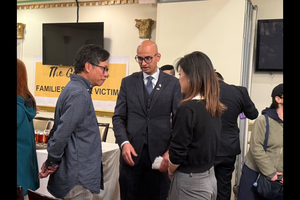 Richmond-Queensborough MLA Steve Kooner was at a press conference where family members demanded answers for the death of Tom Cheung, who was killed on May 2, 2019, at the Peace Arch border.
