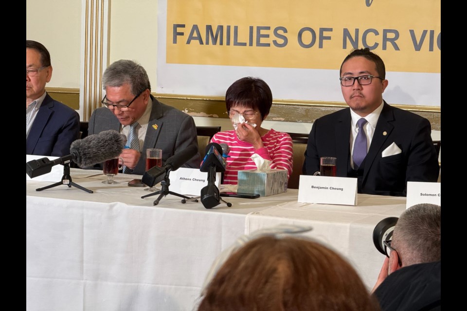 Athens Cheung, the wife of Tom Cheung, speaks on the "injustice" after charges were dropped for the driver involved in a crash that killed her late husband on May 2, 2019.
