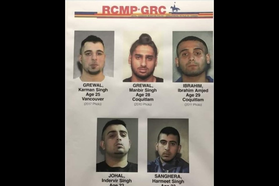 Sunday's Vancouver Airport shooting victim is understood to be Karman Grewal (top left), seen here in an RCMP mugshot from around three years ago.