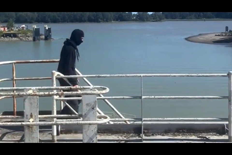 A TikToker posted a video of them illegally exploring a decommissioned vessel at BC Ferries' private Richmond repair yard.
