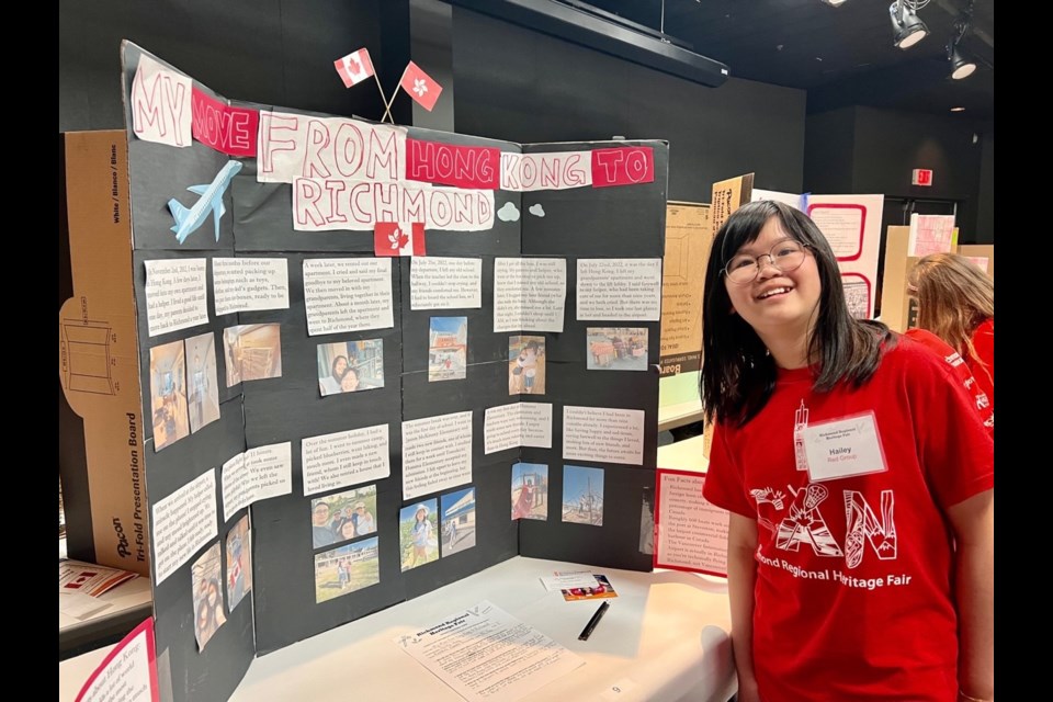 Hailey Wong, grade 5, created a project about her move from Hong Kong to Richmond in the hopes of showing other immigrants they're not alone in their experience.