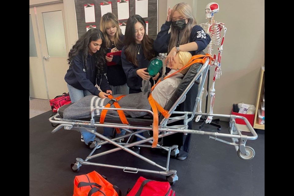 Preet Grewal, Tiffany Lee, Lina Yelin Lee and Nicole Jiang did their EMR licensing exams while still in high school.
