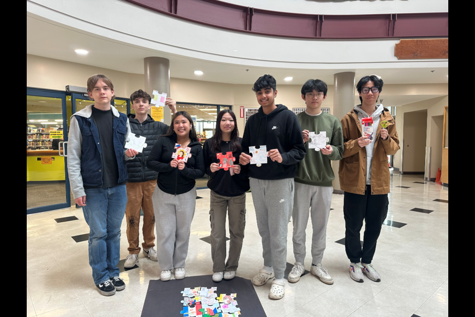 Hugh Boyd students during the puzzle activity.