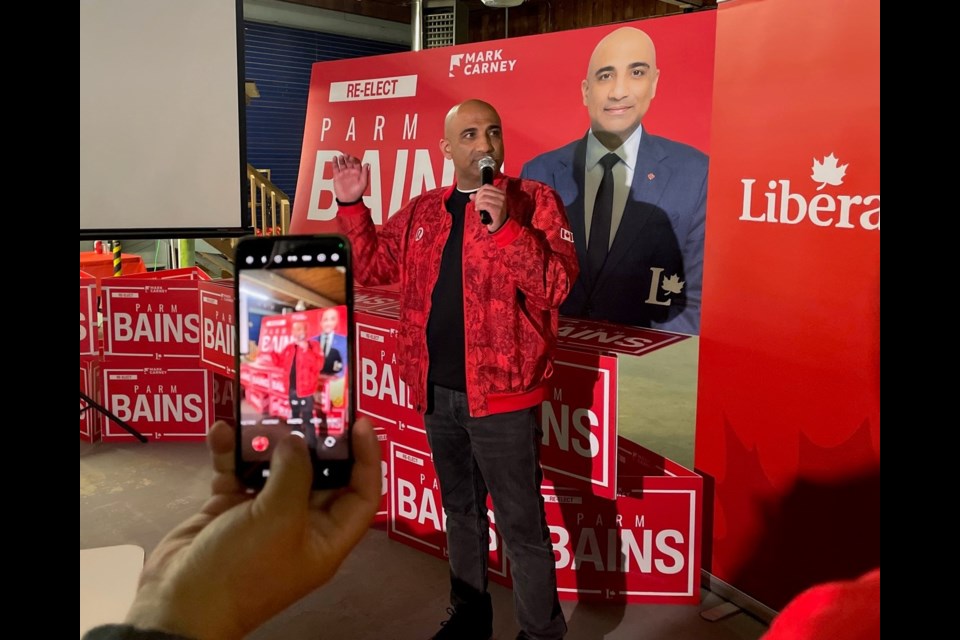Parm Bains thanked his supporters and his constituents for giving him a second term in office. 