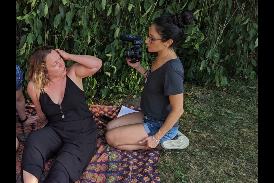 Writer  Jill Raymond (left) and director Isa Sanchez have filmed elements which will be integrated into their live staged production Verisimilitude