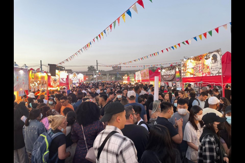 Richmond Night Market's opening night drew a sizable crowd. It was the first time the market was able to open since COVID-19.