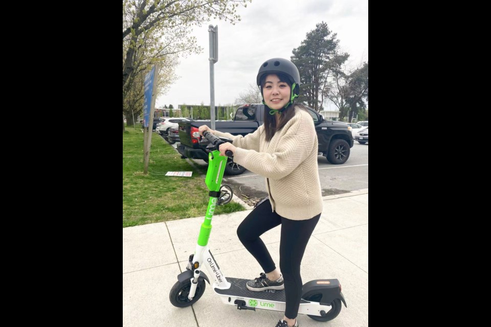 Richmond News reporter tried out e-scooter for the first time. 