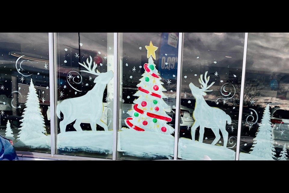 Window paintings for the Richmond Auto Mall's Windows of Hope fundraiser. Photo: Artistic Flair