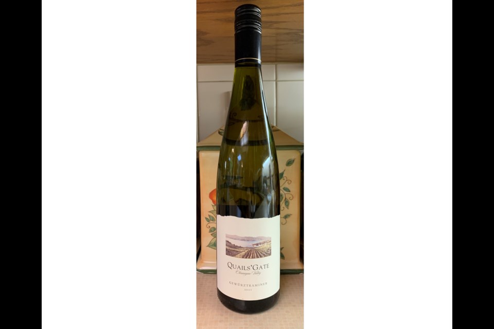 Quails’ Gate Gewurztraminer is an aromatic white, which pairs well with Munster Cheese.