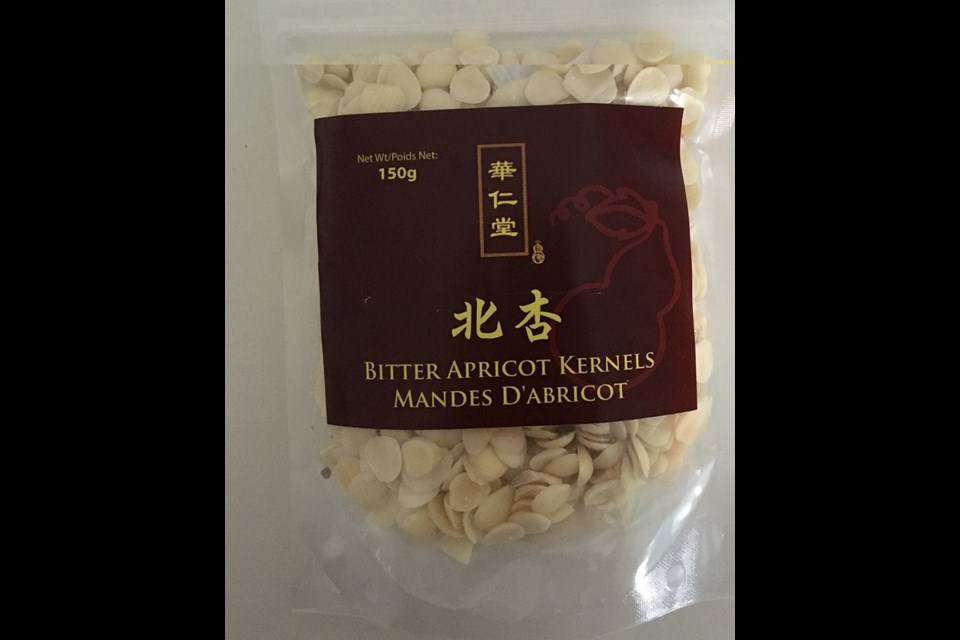 Warning of possible cyanide poisoning for bitter apricot kernels by Wah Yan Tong.