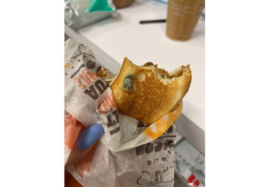 Moldy Burger King sandwich