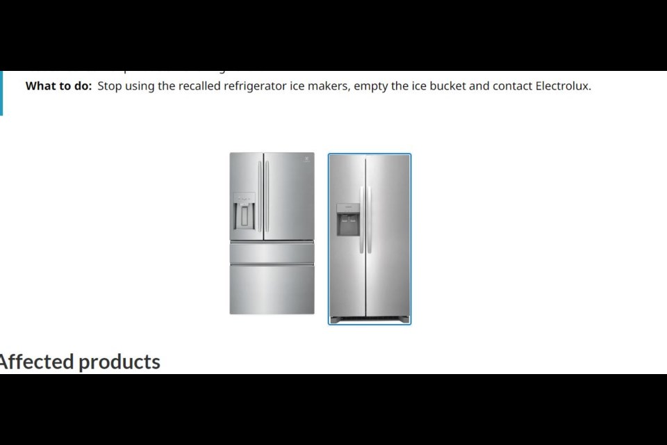 These Electrolux fridges have been recalled by Health Canada