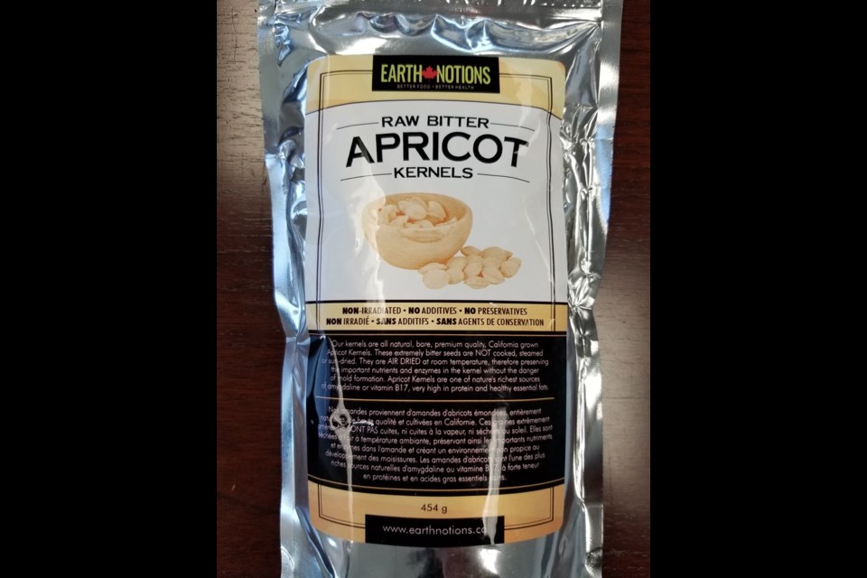 A Canada-wide recall has been made for Earth Notion's raw apricot kernels due to a toxin that can cause cyanide poisoning.