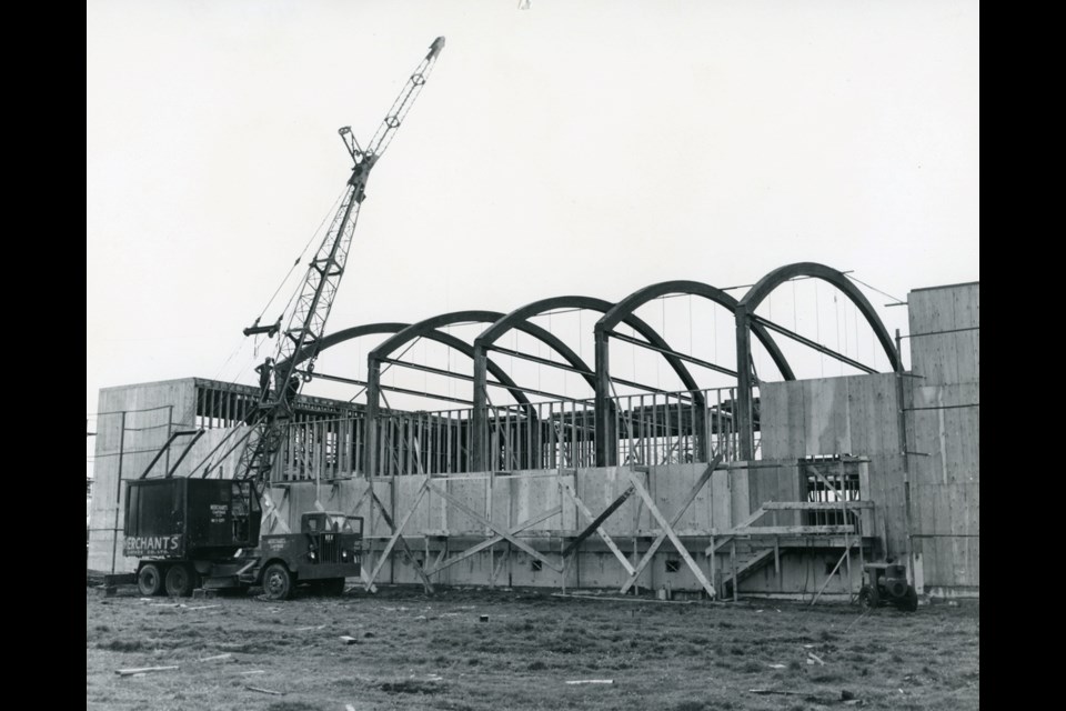 The Steveston Community Centre being built back in 1957