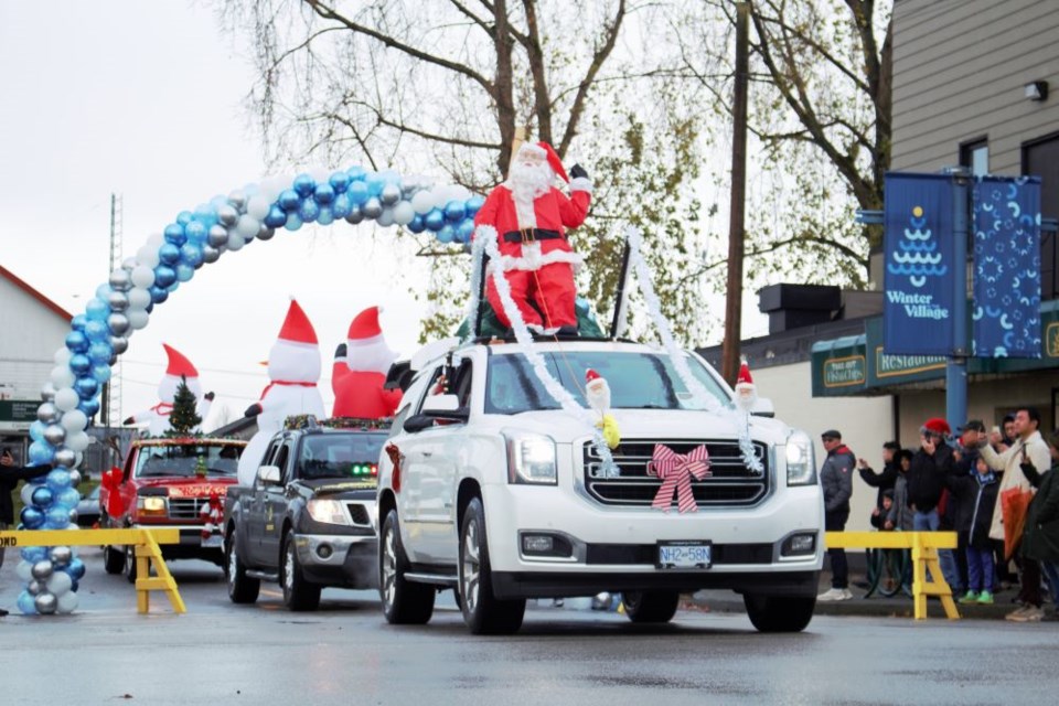 Classic cars decked out for the holidays paraded through Steveston for the Annual Christmas Classic Car Cruise.