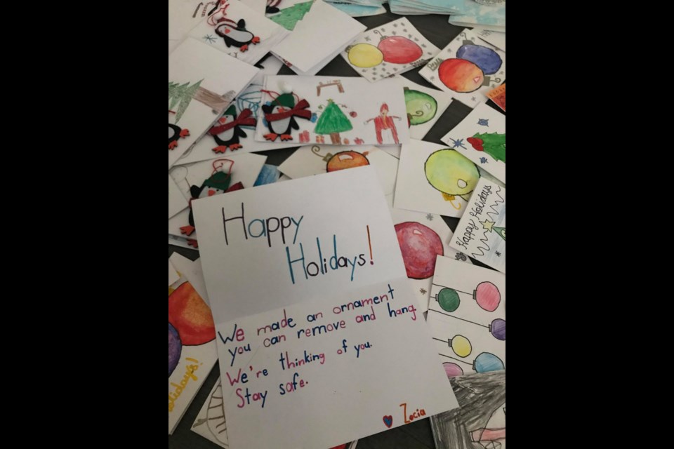 A total of 500 cards were made by students of James Cook elementary and to be delivered to local seniors.